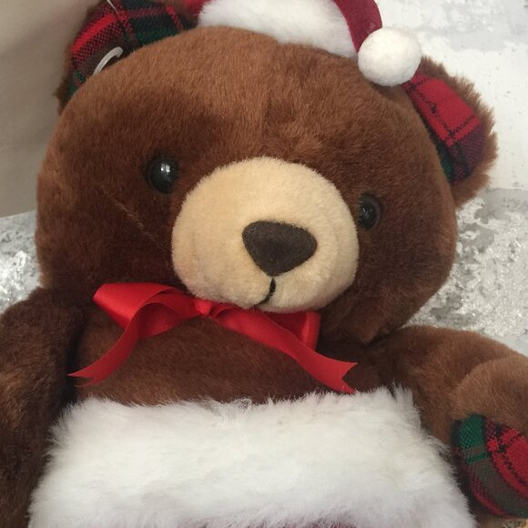 Vintage 1970's Christmas Teddy in Stocking - Picture 10 of 13